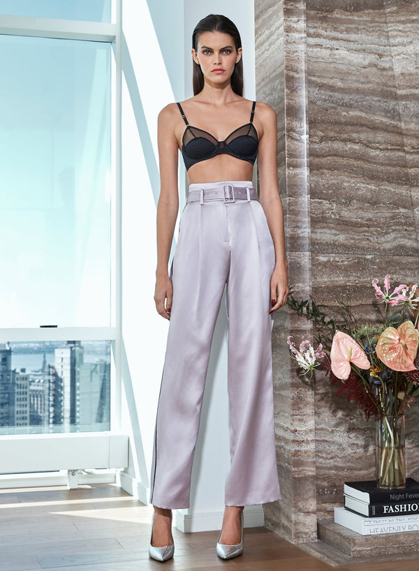 Moonbeam - Silk Piping Belted Pants | Fleur du Mal - DEMO