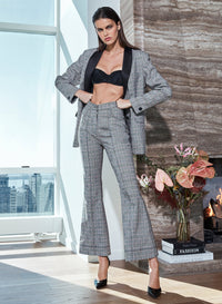 Plaid Check Flare Pant