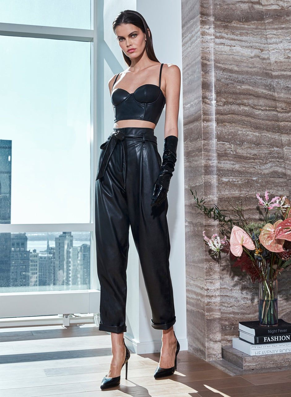 Black - Vegan Leather Bustier | Fleur du Mal - DEMO