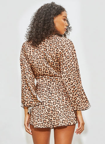 Leopard print - Angel Sleeve Robe | Fleur du Mal - DEMO