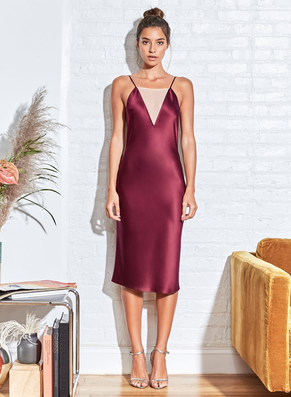 Mulberry - Sheer Plunge Bias Slip | Fleur du Mal - DEMO