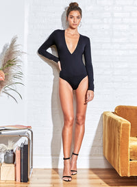 Long Sleeve Deep-V Bodysuit