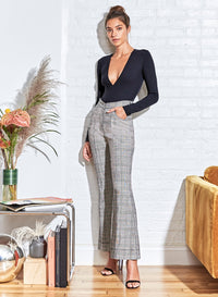 Long Sleeve Deep-V Bodysuit