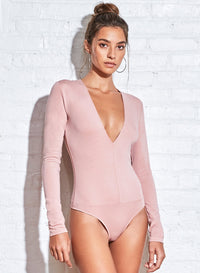 Long Sleeve Deep-V Bodysuit