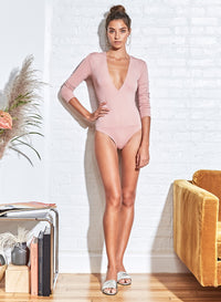Long Sleeve Deep-V Bodysuit