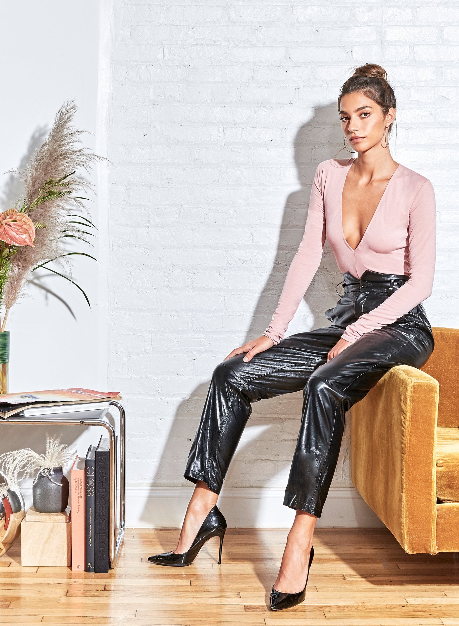 Long Sleeve Deep-V Bodysuit