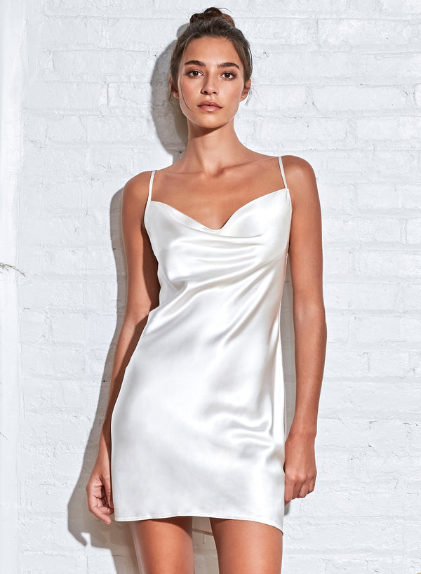 Ivory - Short Cowl Neck Slip | Fleur du Mal - DEMO