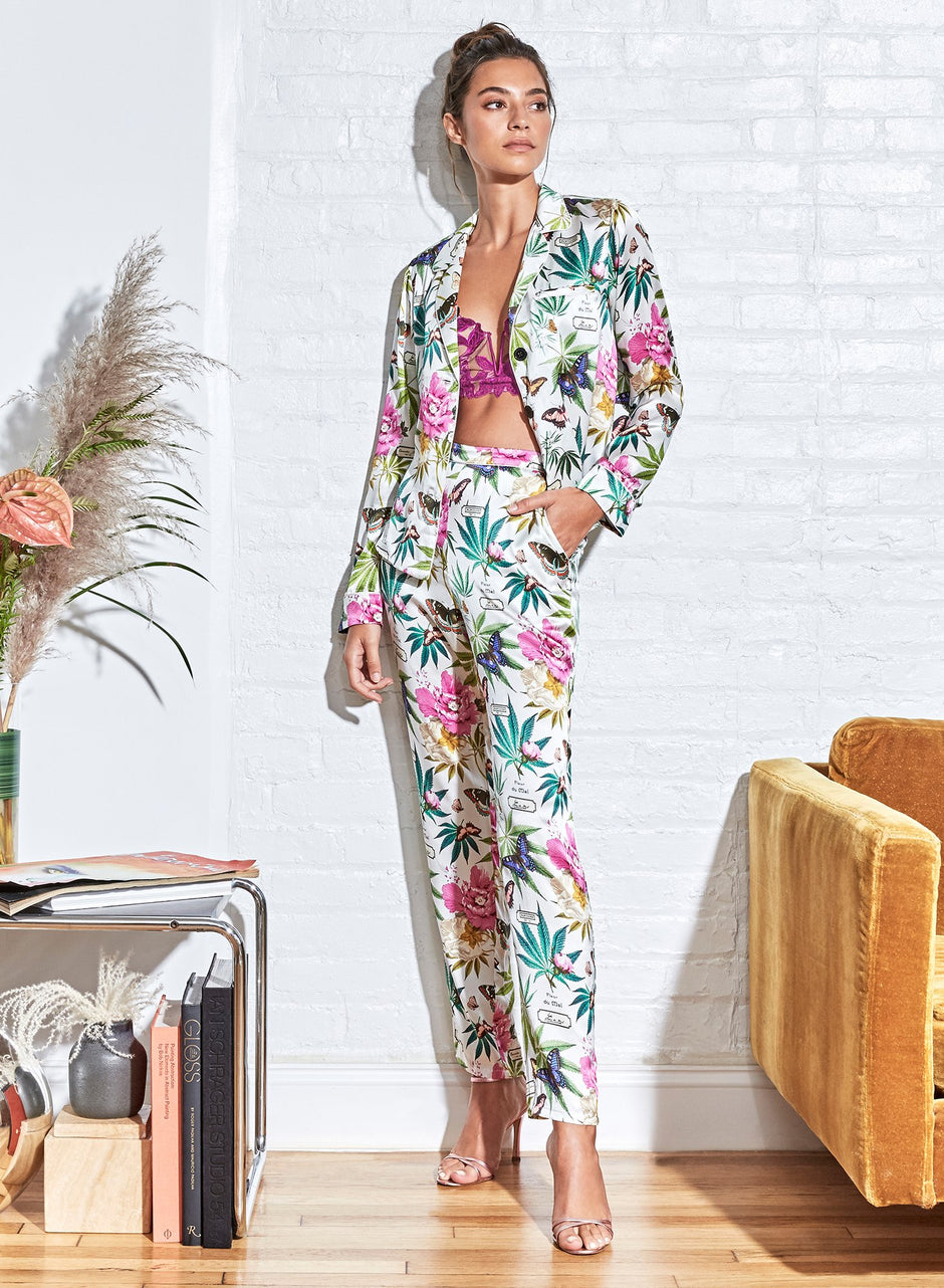 White botanical - Fleur PJ Top | Fleur du Mal - DEMO