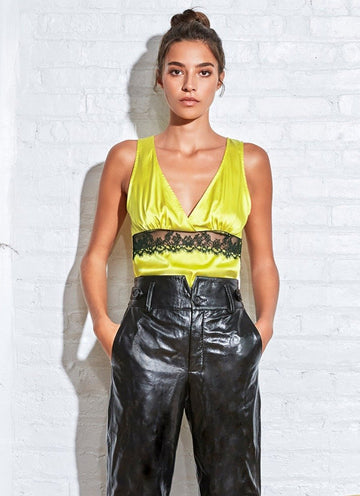 Zest - Silk Cami with Lace Insert | Fleur du Mal - DEMO