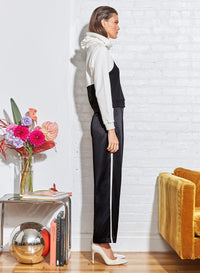 Silk Piping Belted Pants