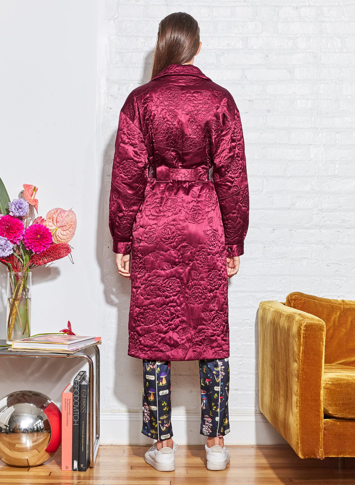 Rose Quilted Moto Trench