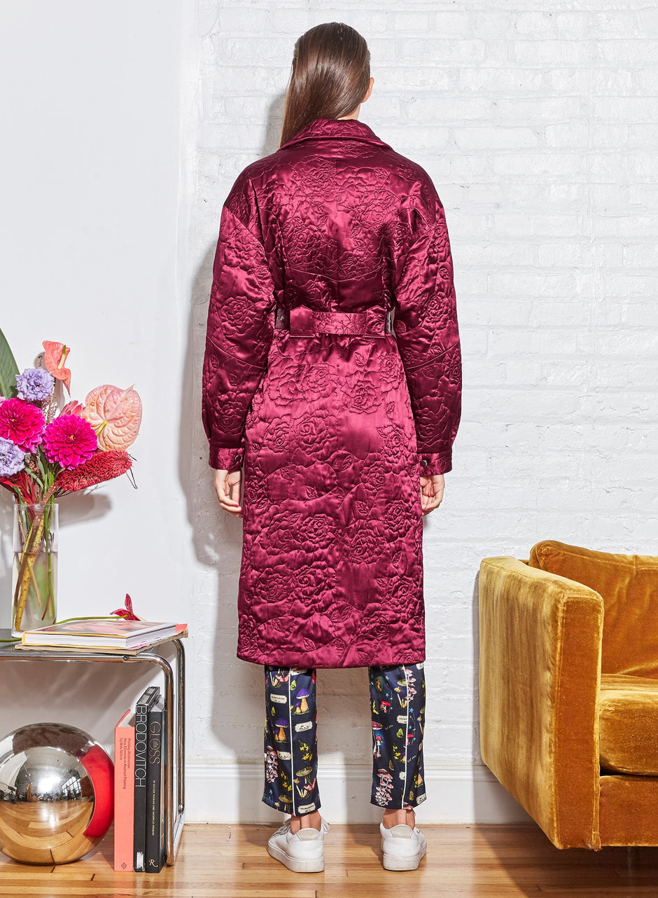 Mulberry - Rose Quilted Moto Trench | Fleur du Mal - DEMO