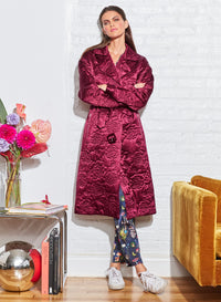 Rose Quilted Moto Trench