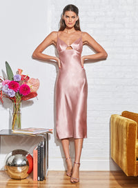 Keyhole Bias Slip Dress