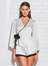 Washable Silk Wrap PJ Top