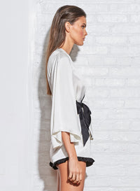 Washable Silk Wrap PJ Top