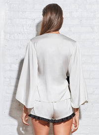 Washable Silk Wrap PJ Top