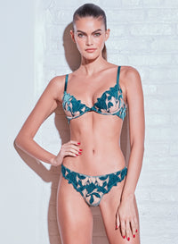 Velvet Lily Embroidery Thong