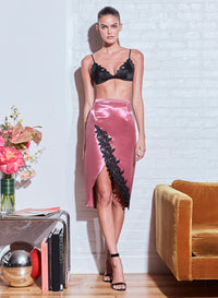 Rosewood Luster Asymmetrical Skirt