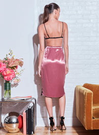 Rosewood Luster Asymmetrical Skirt