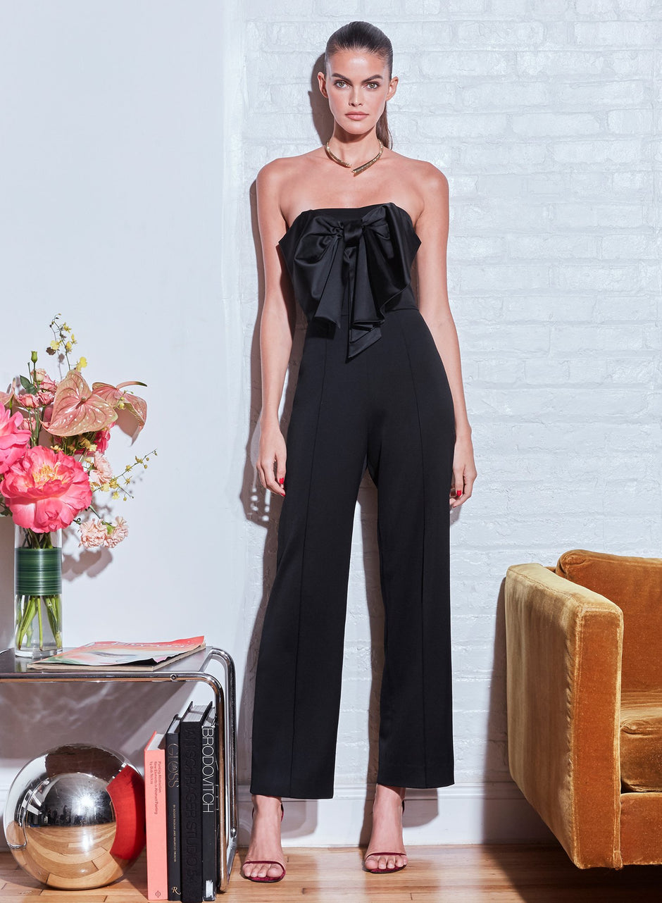 Black - Bow Tie Jumpsuit | Fleur du Mal - DEMO