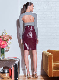 Sculpted Vegan Leather Skirt