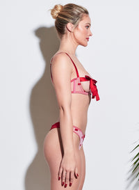 Bow Embroidery Peekaboo Bra