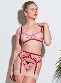 Bow Embroidery Garter Belt