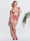 Bow Embroidery Garter Belt