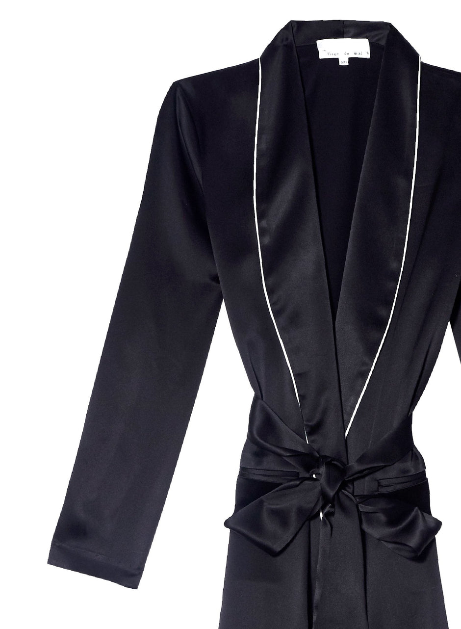 Black - Smoking Robe | Fleur du Mal - DEMO