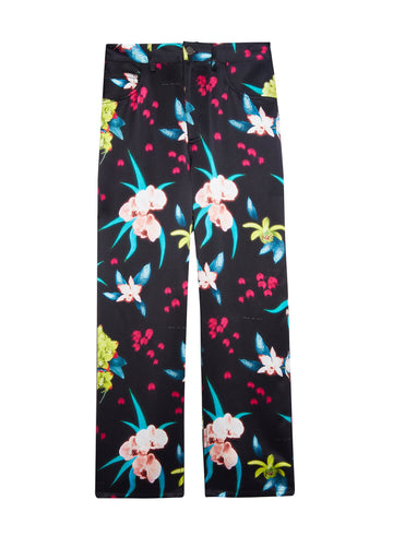 Black orchid floral - Silk Jeans | Fleur du Mal - DEMO