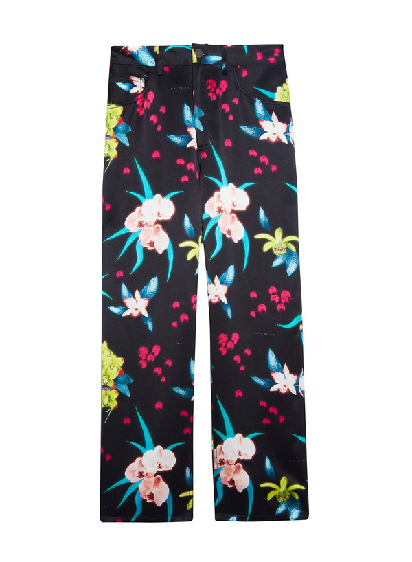 Black orchid floral - Silk Jeans | Fleur du Mal - DEMO