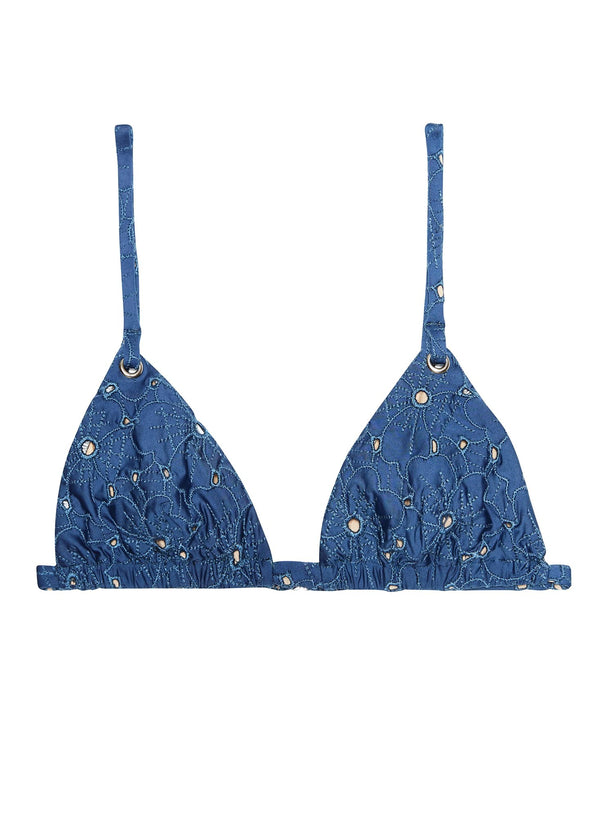 Amalfi blue - Triangle Bikini Top | Fleur du Mal - DEMO