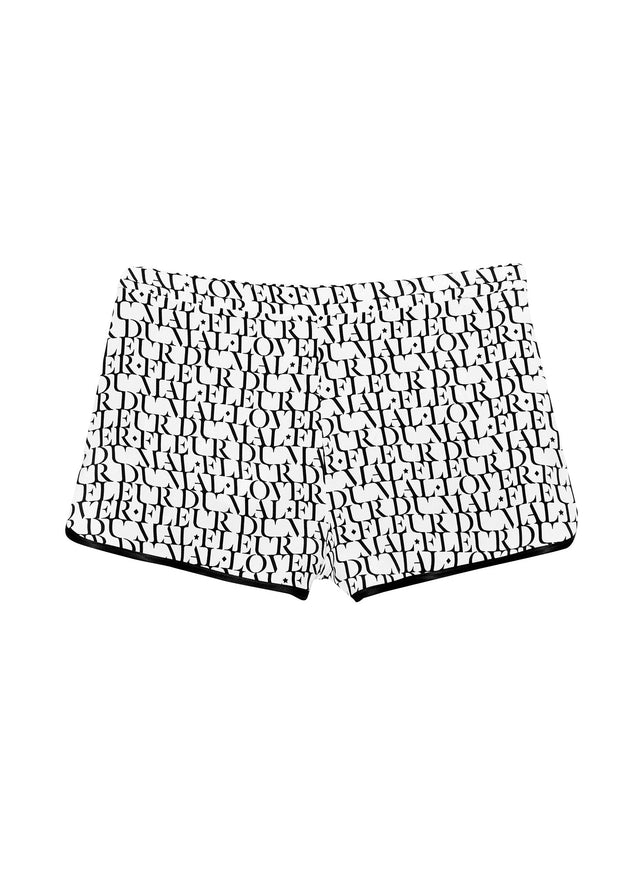 Ivory logo print - Silk Short | Fleur du Mal - DEMO