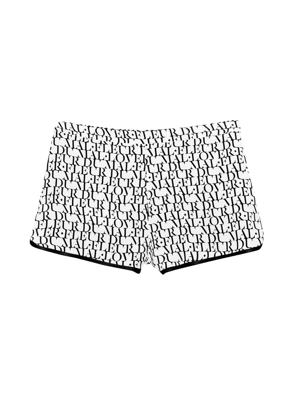 Ivory logo print - Silk Short | Fleur du Mal - DEMO