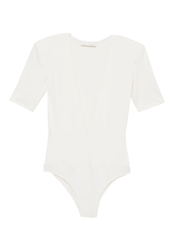 Ivory - Deep V Jersey Bodysuit | Fleur du Mal - DEMO