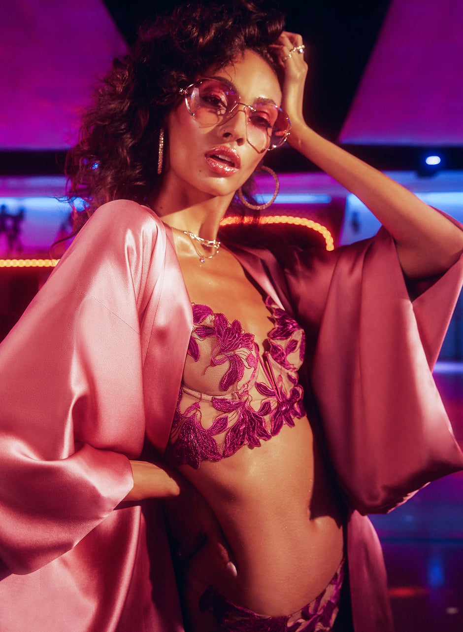 Vixen - Lily Embroidery Longline Demi Bra | Fleur du Mal - DEMO