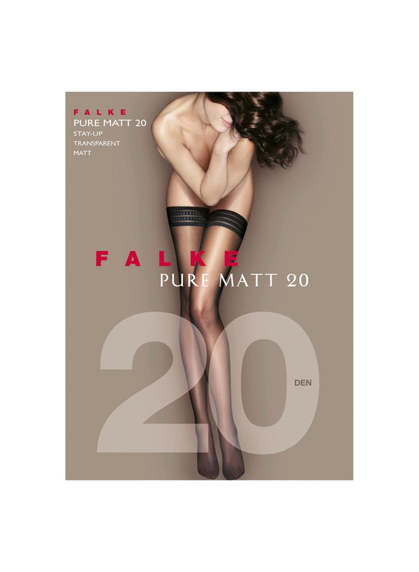 Black - Falke Pure Matt 20 Stay Up Stockings | Fleur du Mal - DEMO