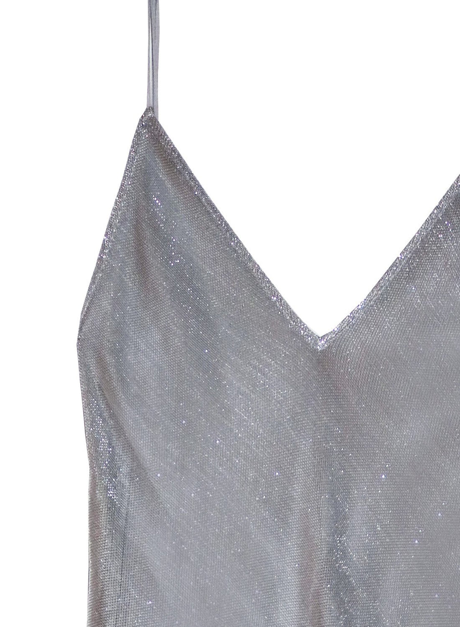 Platinum - Mesh Slip Dress With Silk Lining | Fleur du Mal - DEMO