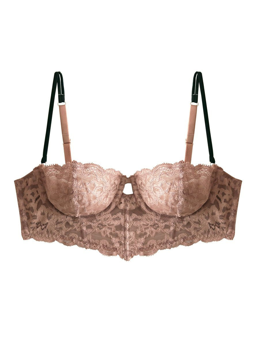 Tan - Charlotte Longline Bra | Fleur du Mal - DEMO