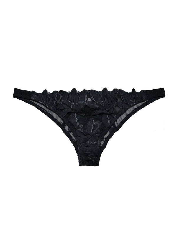 Black - Lily Embroidery Cheeky | Fleur du Mal - DEMO