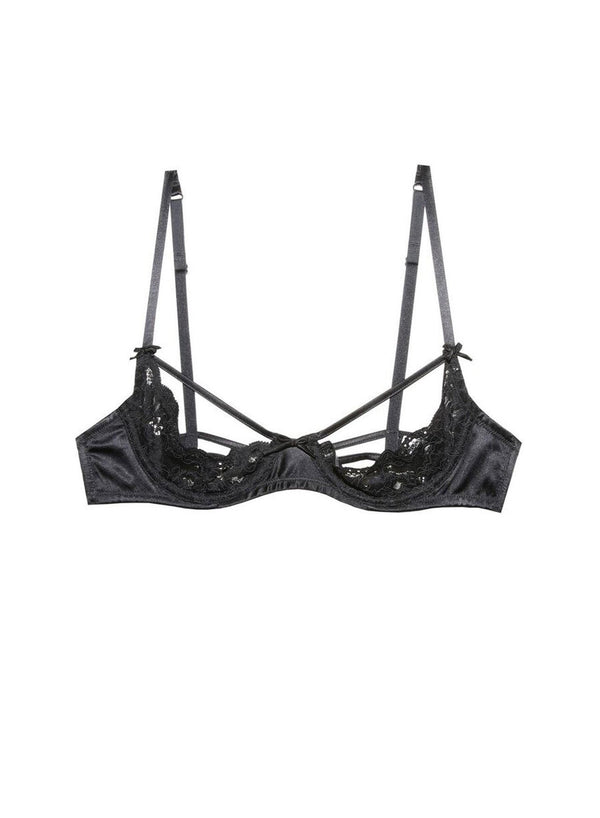 Black - Charlotte Peekaboo Bra | Fleur du Mal - DEMO