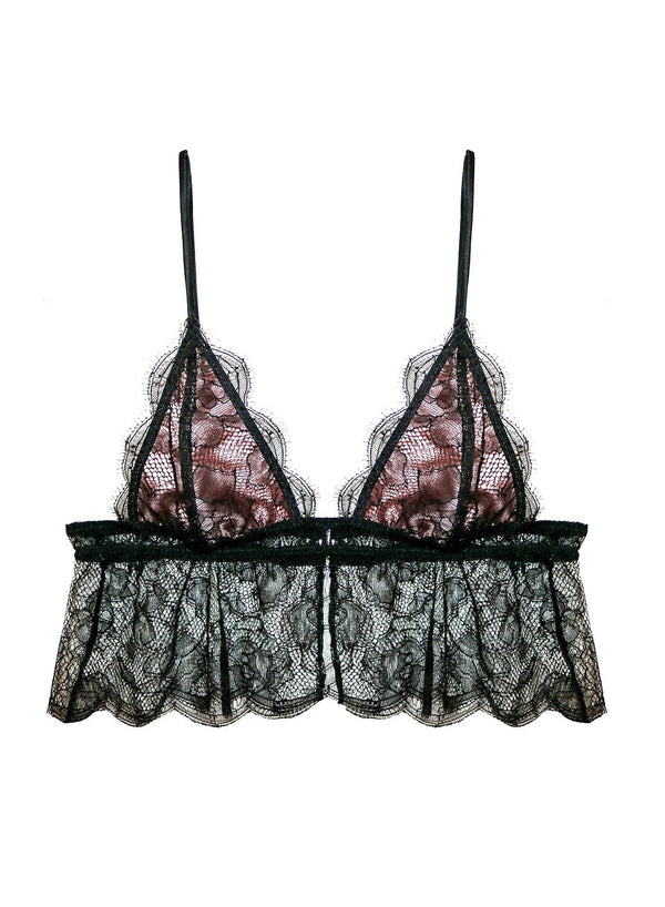 Black - Rose Lace Cami Bralette | Fleur du Mal - DEMO