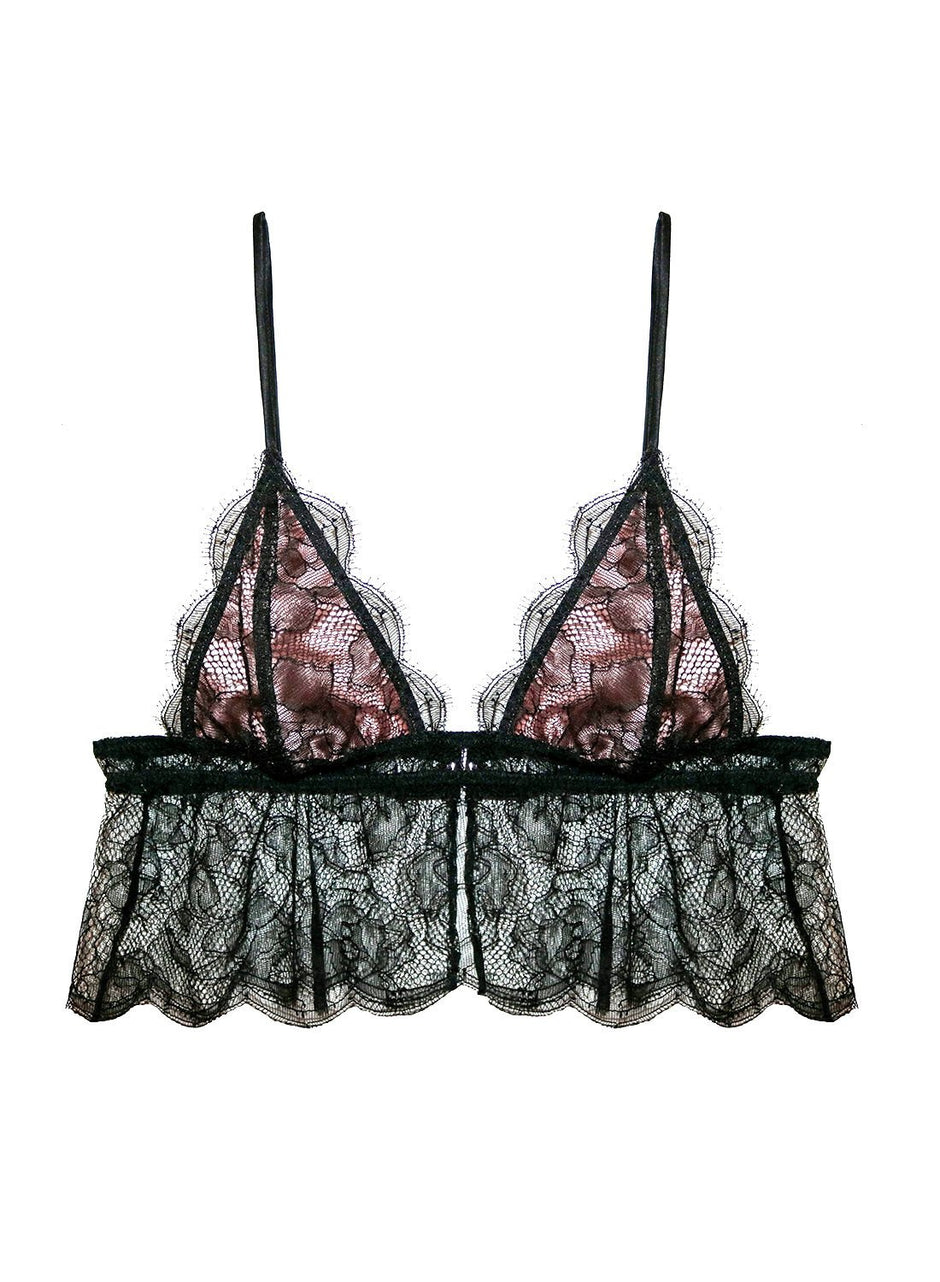 Black - Rose Lace Cami Bralette | Fleur du Mal - DEMO