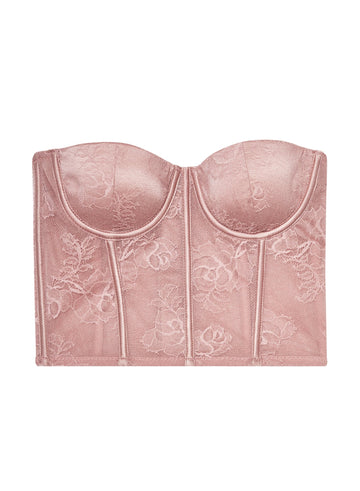 Rosewater - Bouquet Lace Strapless Bustier Top | Fleur du Mal - DEMO