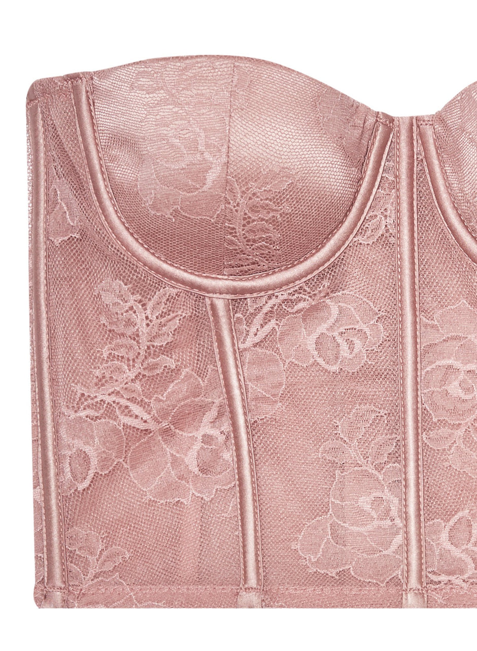 Rosewater - Bouquet Lace Strapless Bustier Top | Fleur du Mal - DEMO