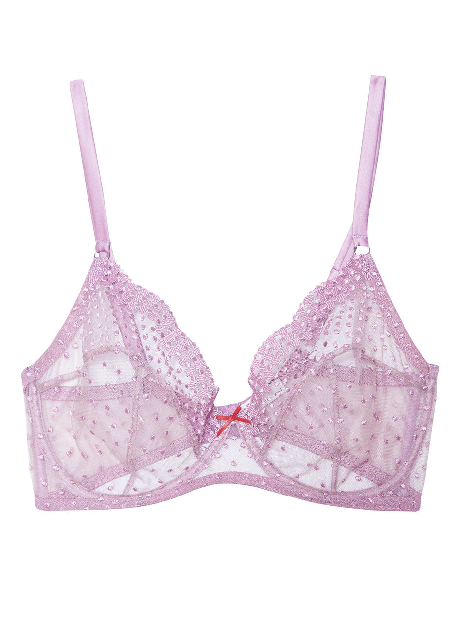 Wisteria - Fuller Cup Dotty Demi Bra | Fleur du Mal - DEMO