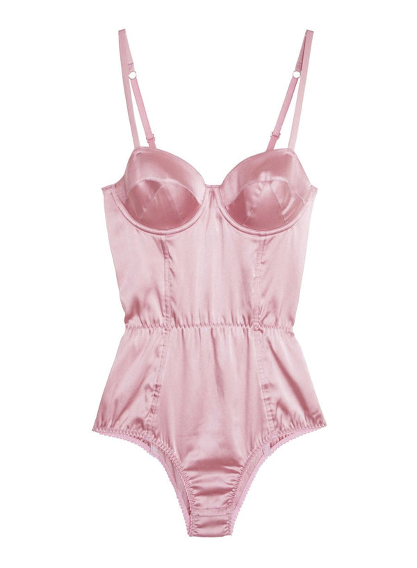 Rose pink - Satin Bullet Bodysuit | Fleur du Mal - DEMO