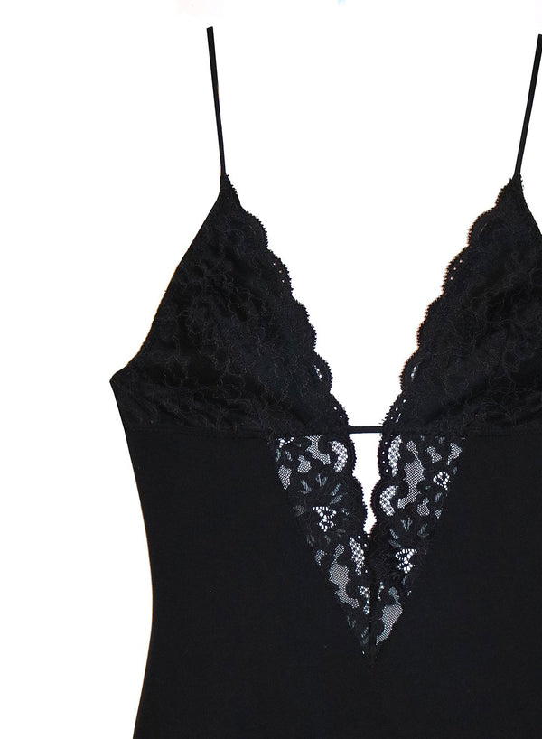 Black - Charlotte V-Neck Bodysuit | Fleur du Mal - DEMO