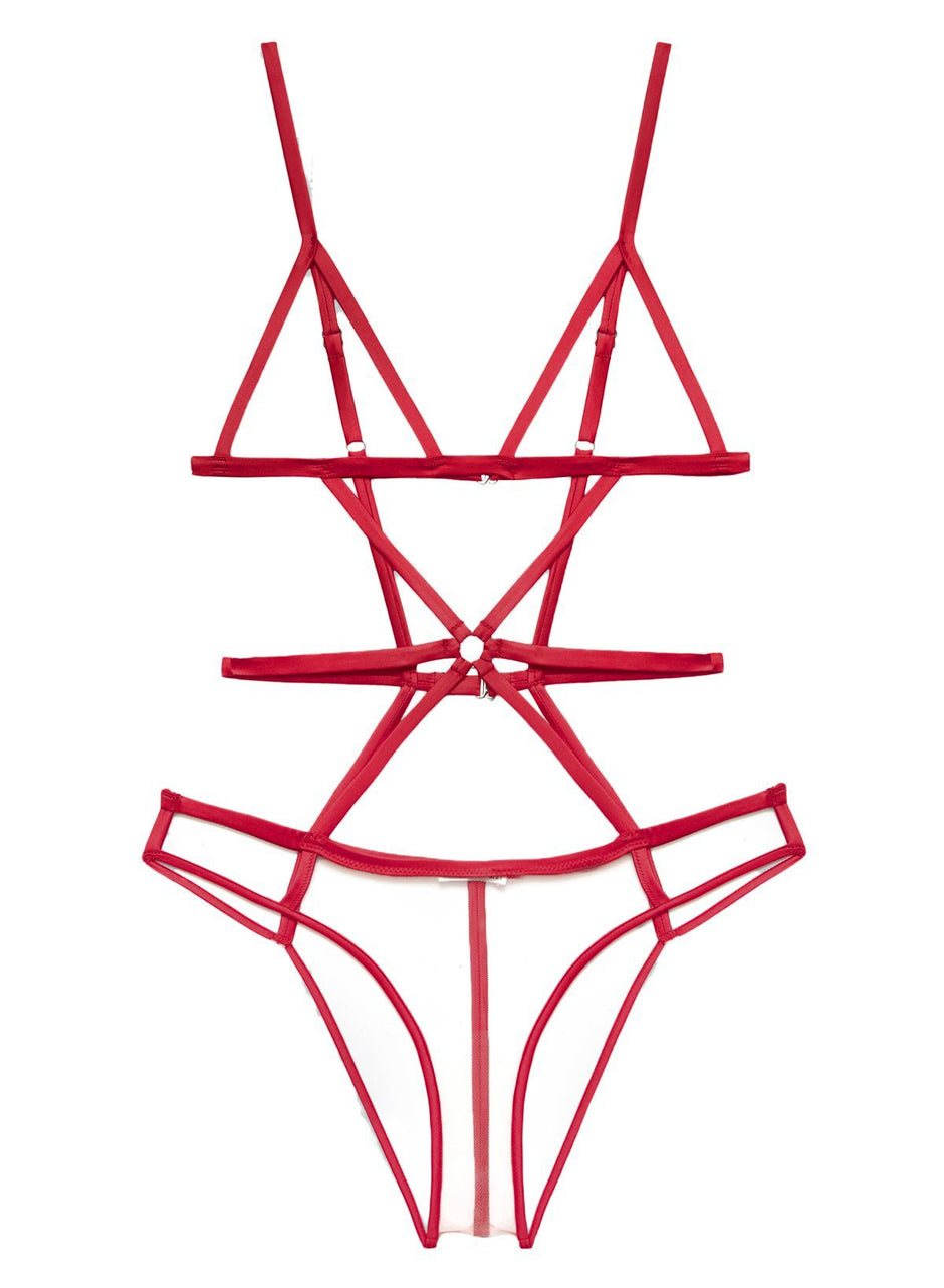 Rouge - Strappy Bondage Bodysuit | Fleur du Mal - DEMO